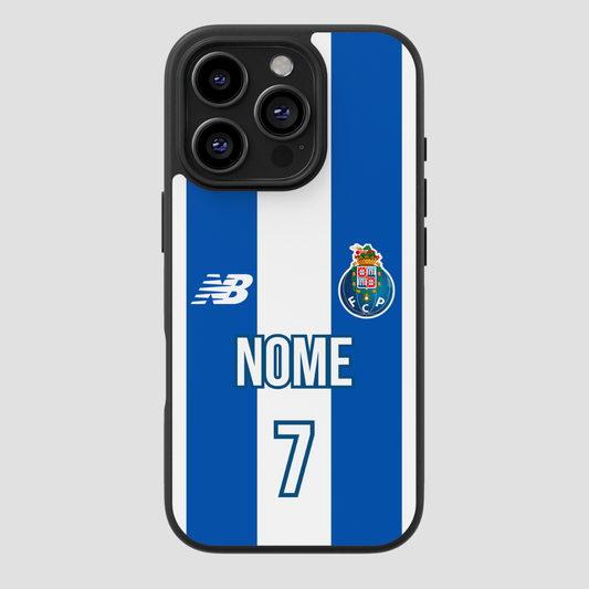 Capa personalizável do FC Porto com espaço para nome e número, marca CASE IT UP