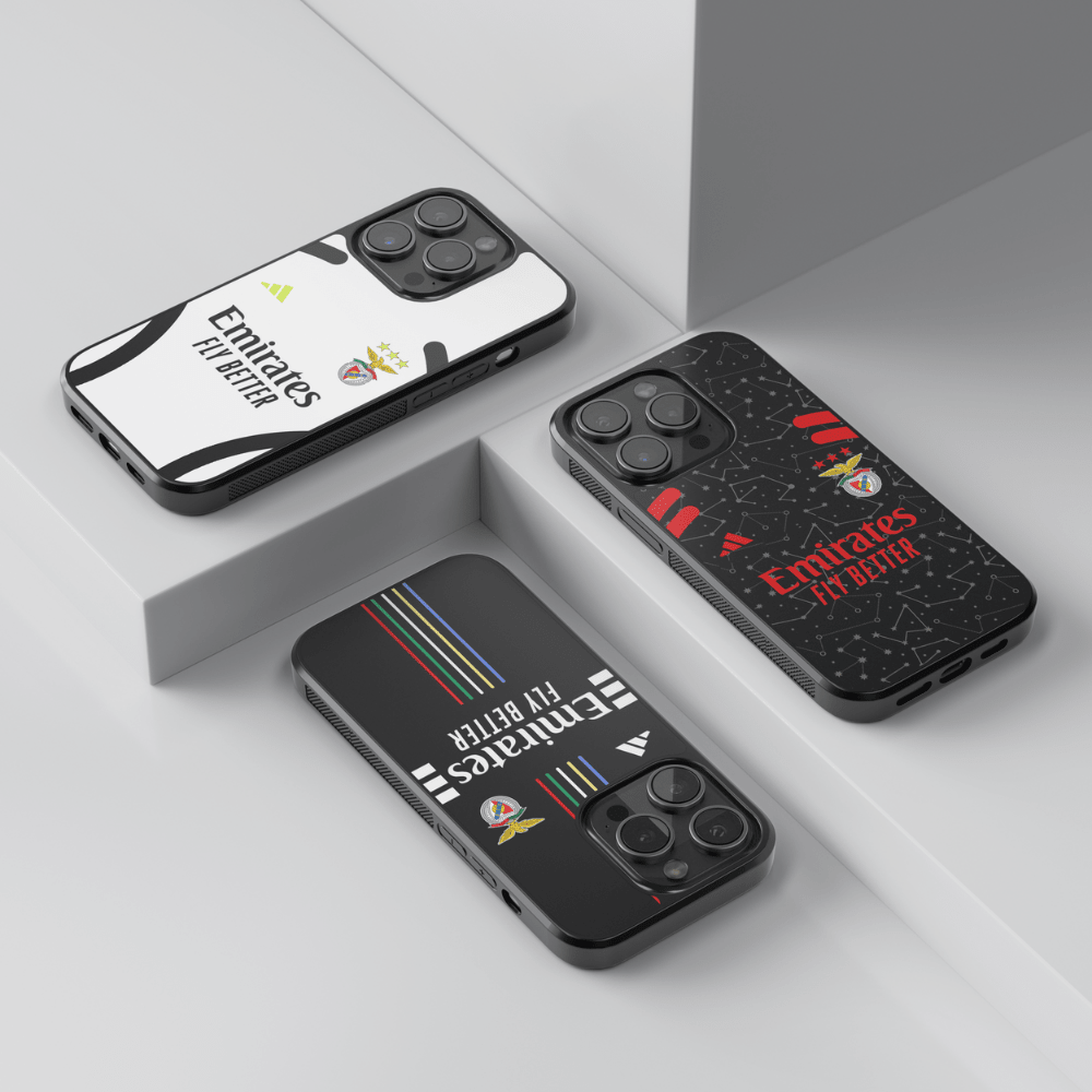 Capa de telemóvel resistente com design do equipamento do Benfica 2024/2025