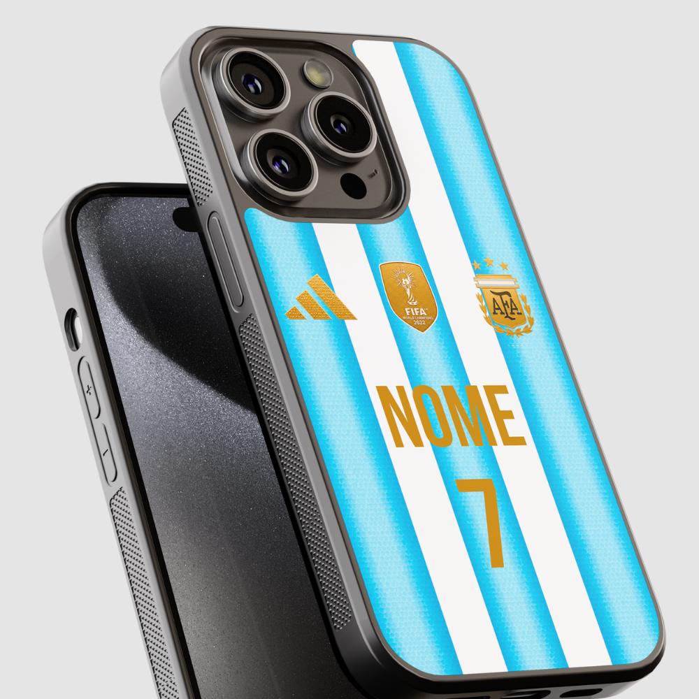 Capa de telemóvel personalizada CASE IT UP com nome e número, design Seleção Argentina