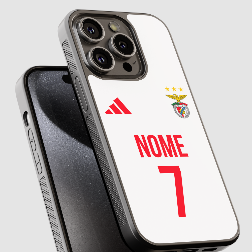 Capa de telemóvel personalizada CASE IT UP com nome e número, design Benfica 2025/2026