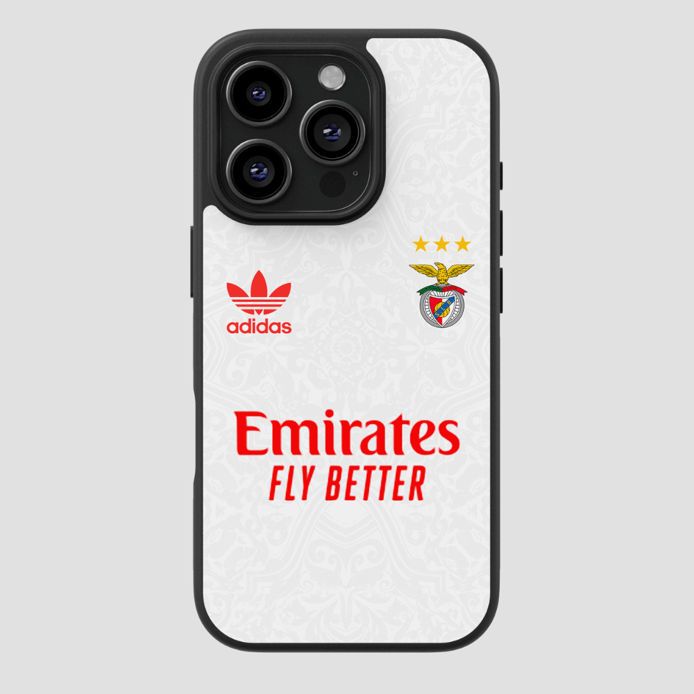 Capa protetora em TPU com estampado do equipamento alternativo do Benfica 2026/2027