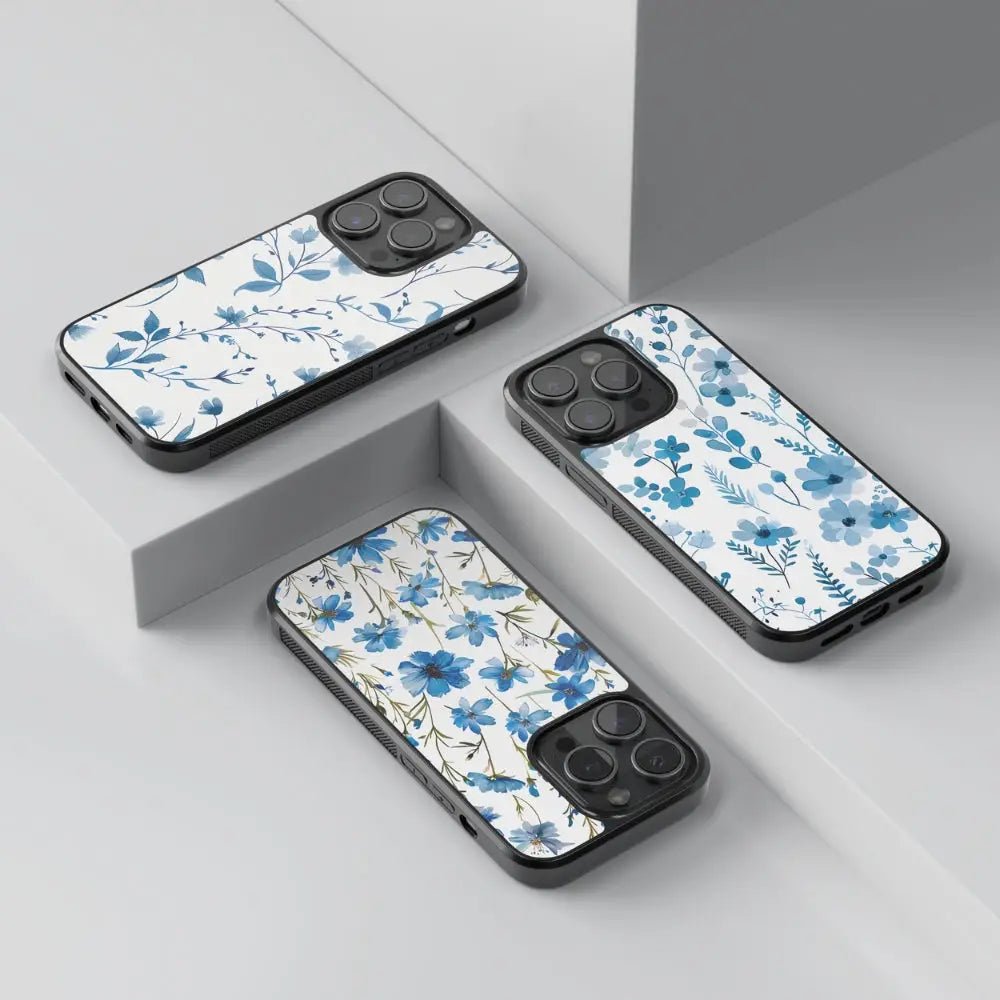 Capa de telemóvel CASE IT UP com padrão floral azul