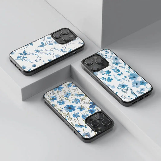 Capa de telemóvel CASE IT UP com padrão floral azul