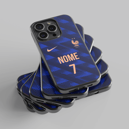 Capa personalizável da Seleção Francesa com espaço para nome e número, marca CASE IT UP