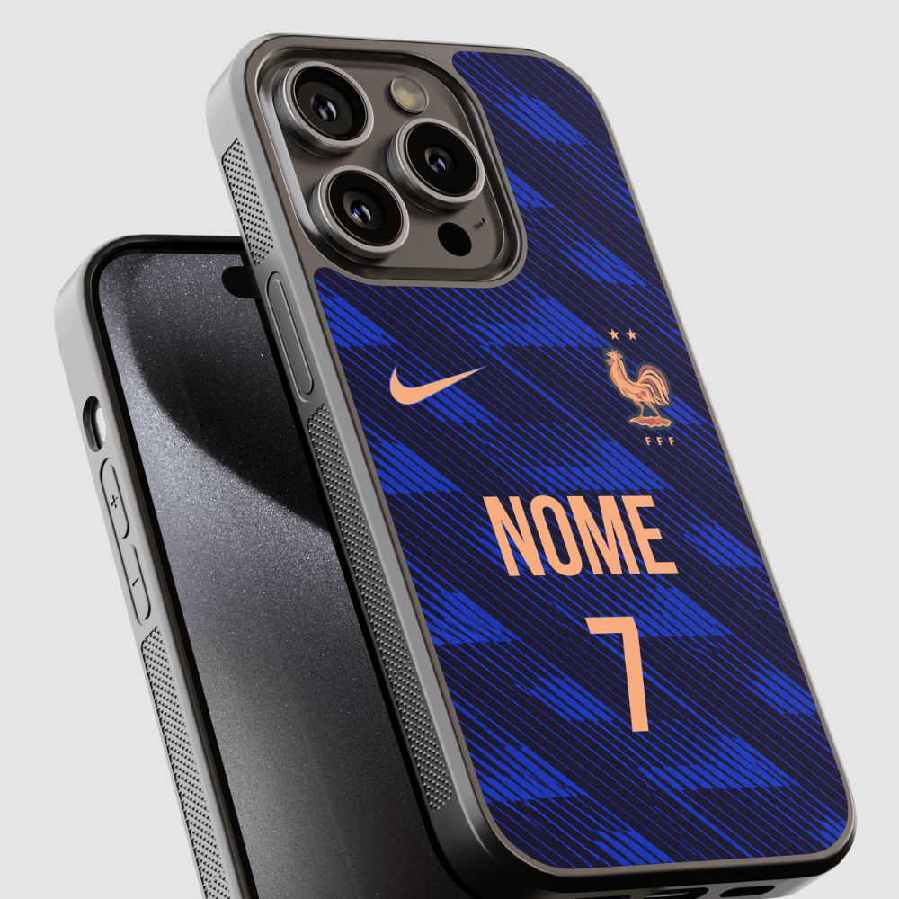 Capa de telemóvel personalizada CASE IT UP com nome e número, design Seleção Francesa