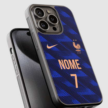 Capa de telemóvel personalizada CASE IT UP com nome e número, design Seleção Francesa