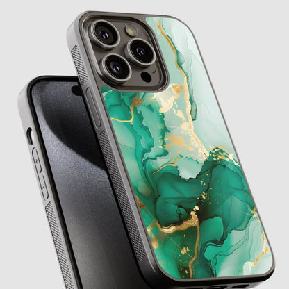 Capa de telemóvel resistente dourado e verde