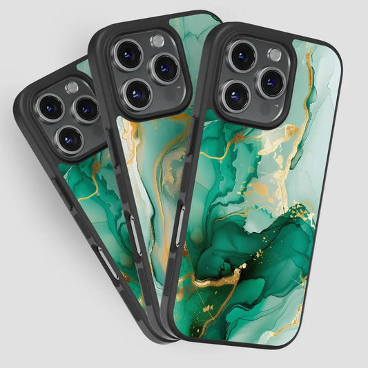 Capa de telemóvel CASE IT UP com design dourado e verde