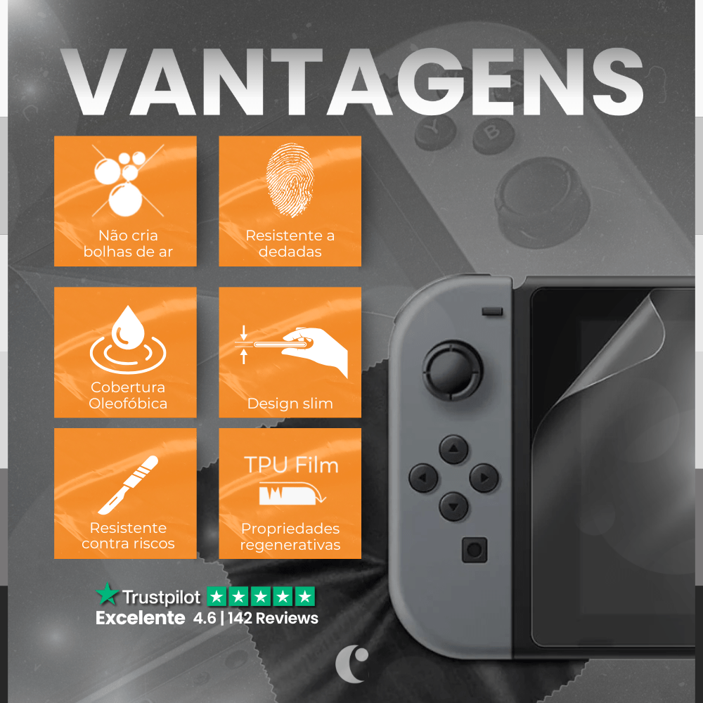 Película Nintendo - Brilhante / Nintendo Switch - CASE IT UP
