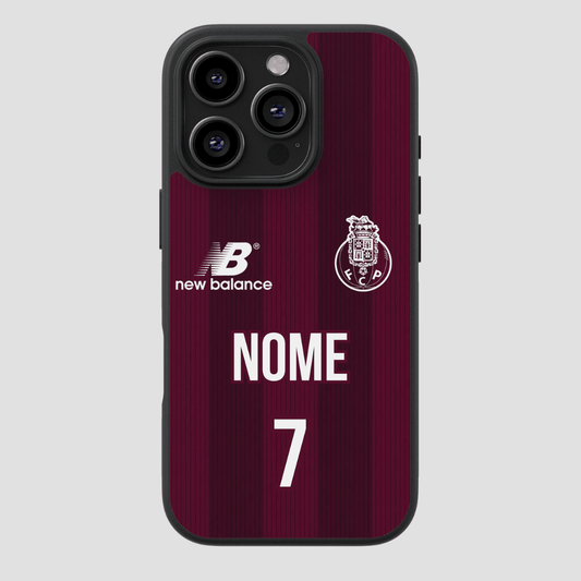 Capa personalizável FC Porto Alternativo com espaço para nome e número, marca CASE IT UP