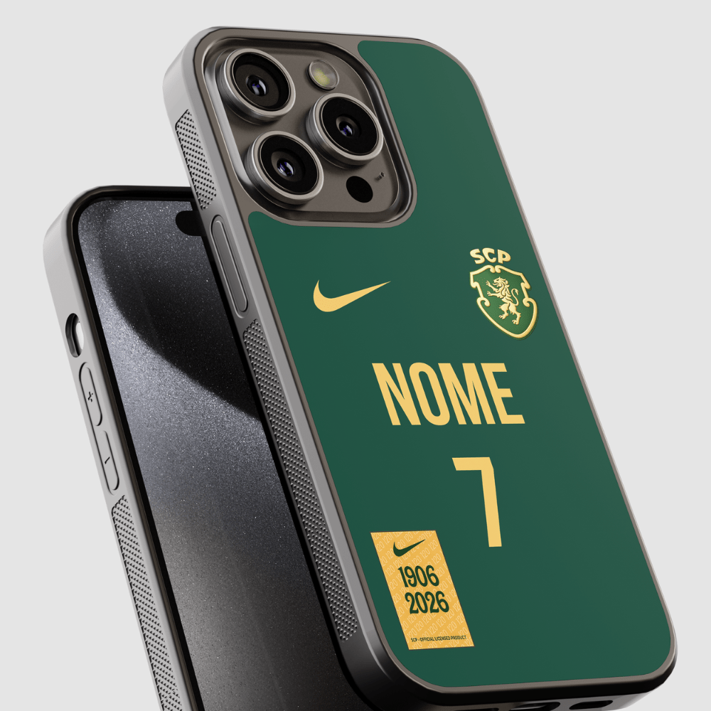 Capa de telemóvel personalizada CASE IT UP com nome e número, edição Sporting 120 Anos