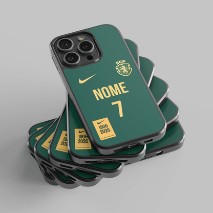 Capa personalizável comemorativa Sporting 120 Anos com espaço para nome e número