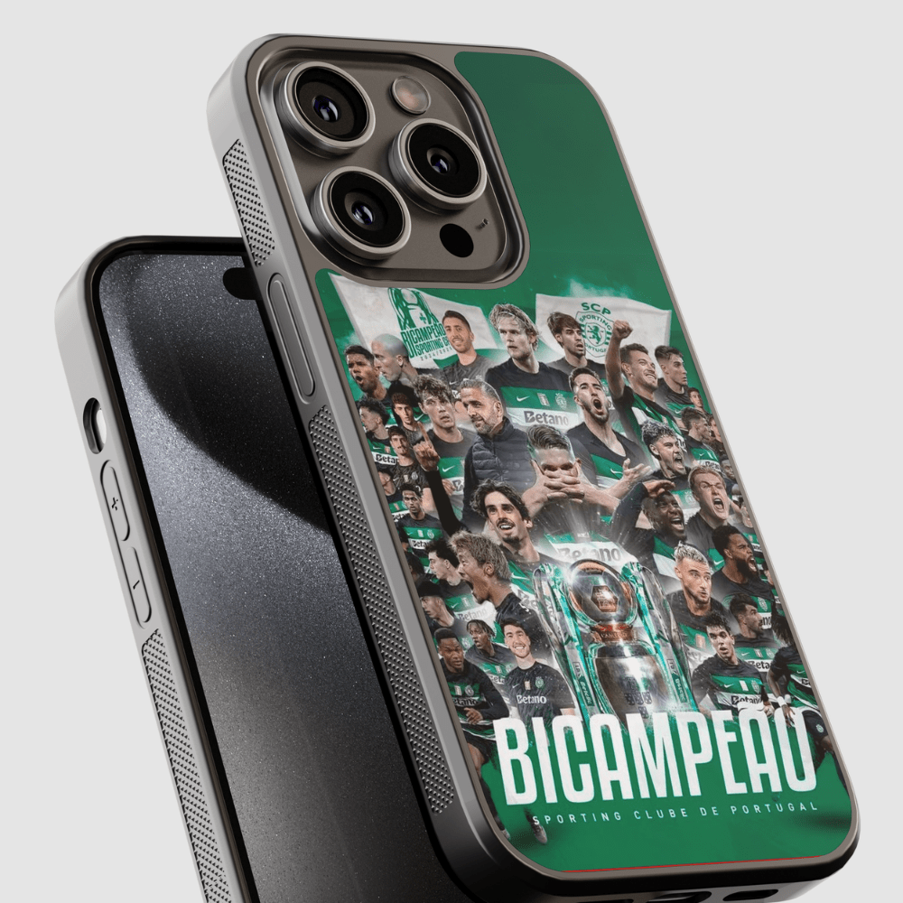 Capa de telemóvel CASE IT UP com design exclusivo Sporting Bicampeão