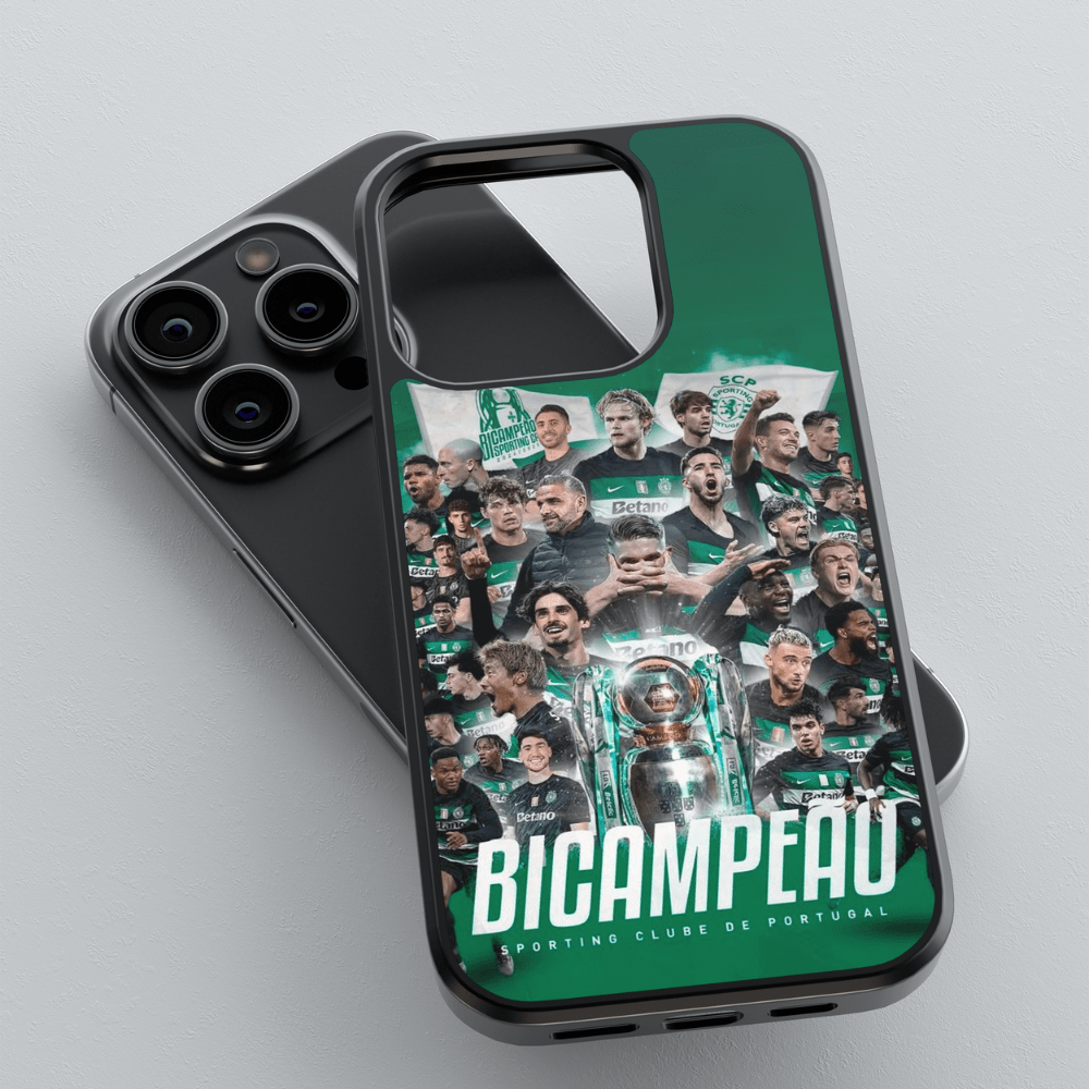 Capa de telemóvel resistente com design Sporting Bicampeão